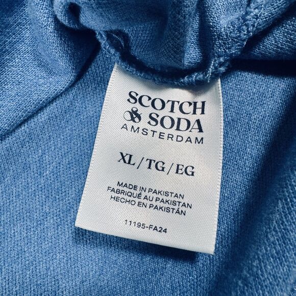 Scotch & Soda Amsterdam Pique Smart Blue Heather Short Sleeve Polo Shirt XL - Picture 4 of 6